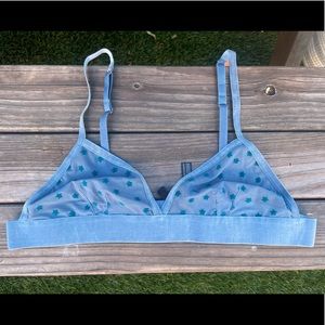 Blue mesh floral bralette!